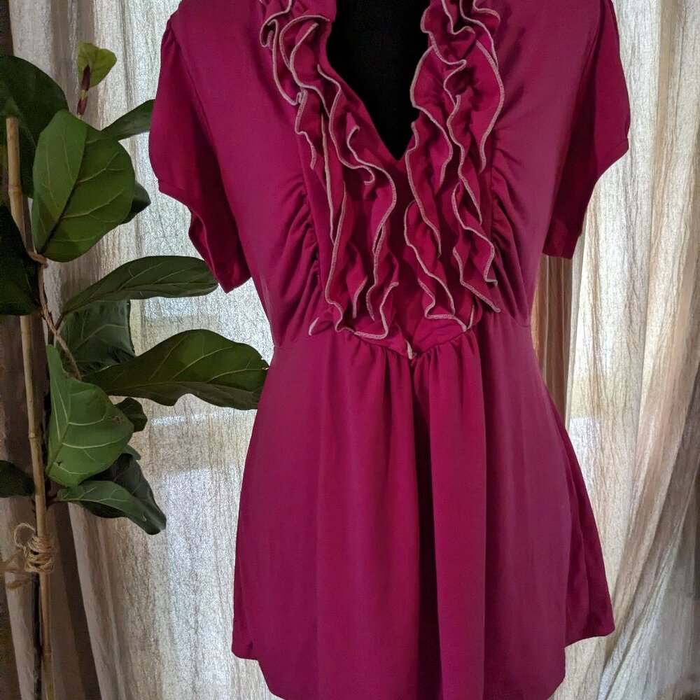 Pink tuxedo top, 2x